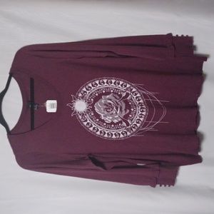 TORRID DISNEY Burgundy Princess Mandala Long Sleeve Sweatshirt. 3X